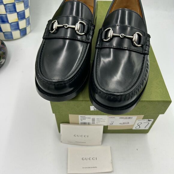 Men's Gucci, leather horse bit loafers size 10 fits 10.5 US made in Italy - Picture 3 of 11